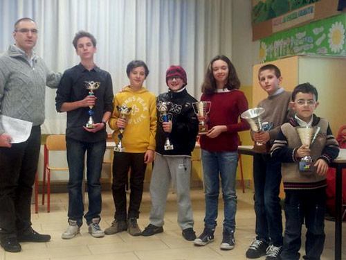 Provinciale giovanile 2013 - i campioni: da sinistra: Tommaso Bergamasco; Lorenzo Scarsella; Andrea Gennari; Alessia Alba Dalla Via; Leonardo Testa; Jacopo Motterle