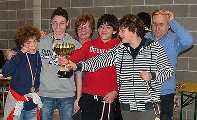 IC 11 - Scuola Media G. G. Trissino: da sinistra a destra: Mario Rigo, Marco Testolin, ..., Jacopo Gennari, Giacomo Caoduro, Aldo Danese
