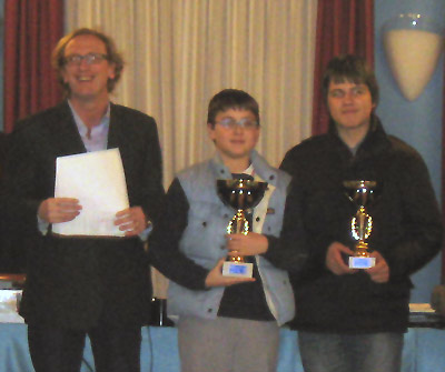 Lorenzo Lodici - miglior under 20 nel Torneo di Noale: (da sinistra a destra: Marco Vianello, organizzatore, Lorenzo Lodici, Pierluigi Basso, secondo under 20)