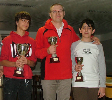  (da sinistra a destra) Alessio Boraso, 1° classificato; Enrico Timothy Testa, 2°; Jacopo Gennari, 3°