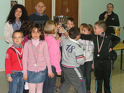 I bambini del torneo B della scuola Pertile di Vicenza, prima classificata