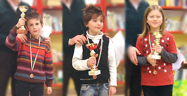  Leonardo Testa, secondo assoluto e campione Piccoli Alfieri; Marco Rigo, terzo assoluto e campione Pulcini; Camilla Consolaro, campionessa femminile per la categoria Pulcini