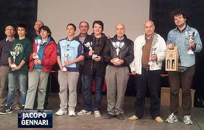 I premiati del torneo Open (al centro, Thomas Porro)