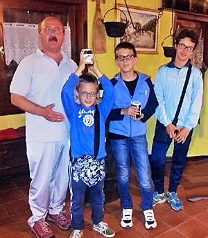  Giacomo baffet-Tino Scarsella, organizzatore, Leonardo Scarsella, primo under 10; Leonardo Testa, primo under 12, Lorenzo Scarsella, primo under 14