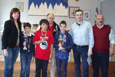 I premiati del torneo A : Filippo Bancila, Riccardo Basso, Stefano Sella