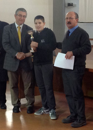 Riccardo Carraro, vincitore del torneo A-bis e campione provinciale under 14