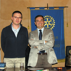 Enrico Timothy Testa con il Presidente del club Vicenza Berici del Rotary italiano