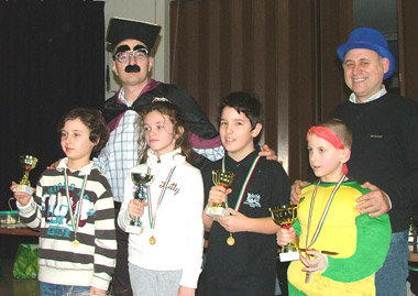  ... Scarsella, 3°; Alessia Dalla Via, 1^ bambina; Riccardo Carraro, 2°; Leonardo «Michelangelo» Testa, 1°