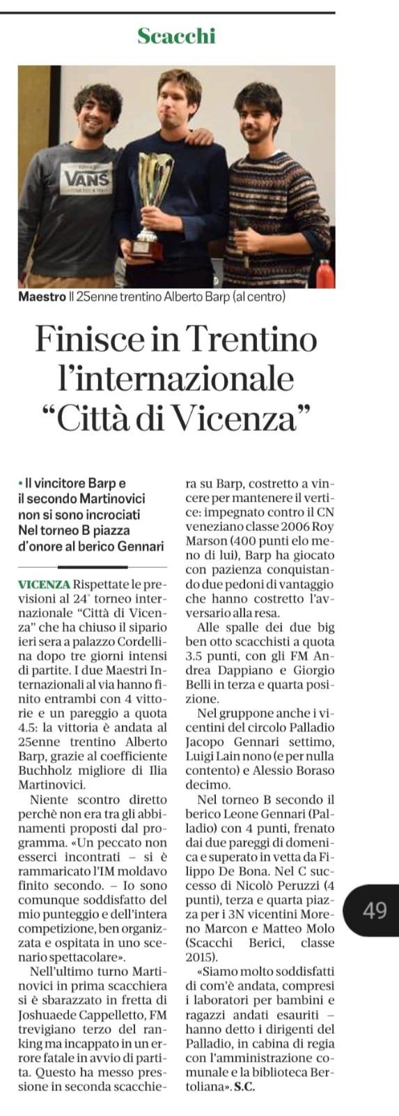 Articolo di giornale sul Circolo