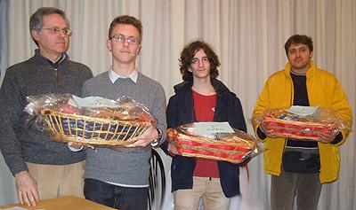 I primi tre del torneo Open: Federico Boscolo, Bruno Della Sala e Roberto Marchetti
