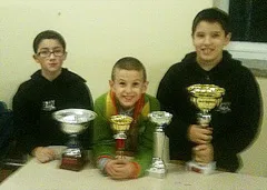 Andrea Gennari, 1° falco; Leonardo Testa, 1° Sparviero;  Riccardo Carraro, vincitore del torneo A