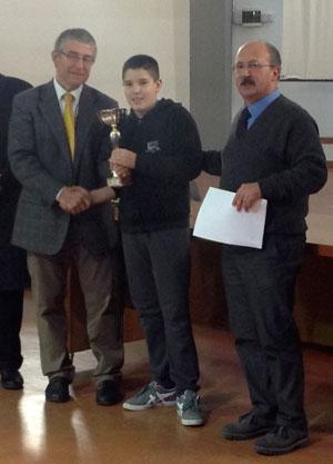 Riccardo Carraro, vincitore del torneo A-bis e campione provinciale under 14